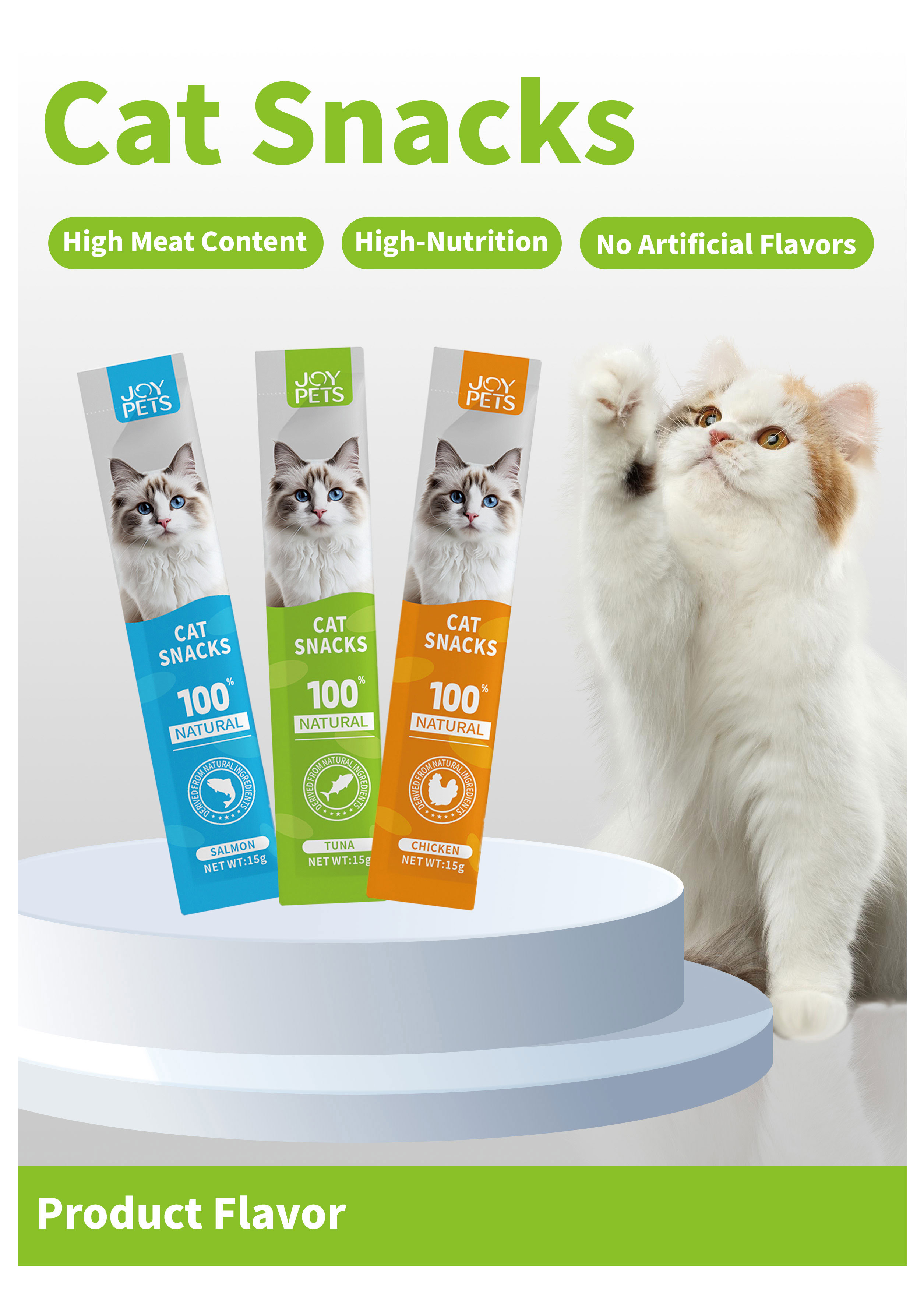 英文猫条详情页-3种口味4种选择_01